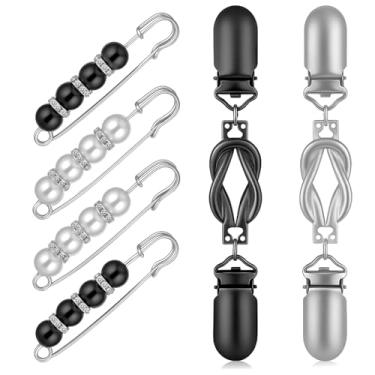 Imagem de Conjunto elegante de 6 peças de clipe modelador de cintura, clipes de ajuste para roupas femininas, clipes de vestido para costas apertadas, prendedores de roupas para suéteres, xales, calças, xaile e