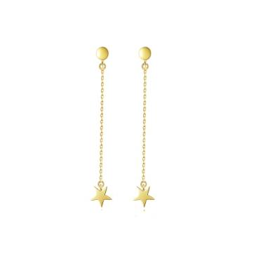 Imagem de Efashion Brincos femininos de prata esterlina 925 banhados a ouro 14K com borla de toque premium, X-Large, Ouro amarelo, Sem Pedra Preciosa