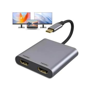 Imagem de Hub Adaptador Usb C Para Duplo Hdmi Dois Monitores 1080p 4k