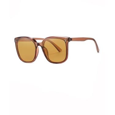 Imagem de Óculos de sol femininos grandes femininos vintage óculos de sol modernos Shaeds retrô Sunnies Beach Vacation SY6131, Armação marrom transparente | Lente marrom