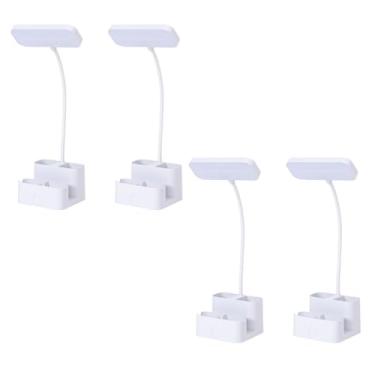 Imagem de Luminária de Mesa LED Portátil com Porta Canetas Abajur Recarregável USB 3 Tons de Luz para Escritório e Estudo (4 pçs)
