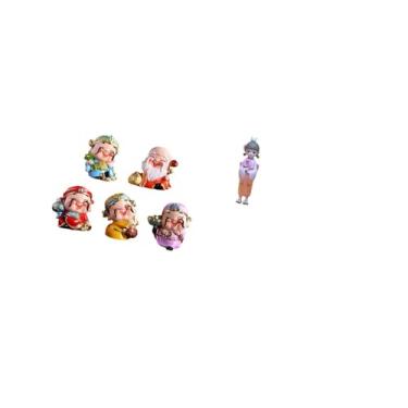 Imagem de Fenteer Estatueta de Resina Do Da Fortuna Kabuki Mini Estátua Boneca Gueixa Asiática Rica Escultura de Mesa para Quarto Decoração de Festa de Ano Novo Qu