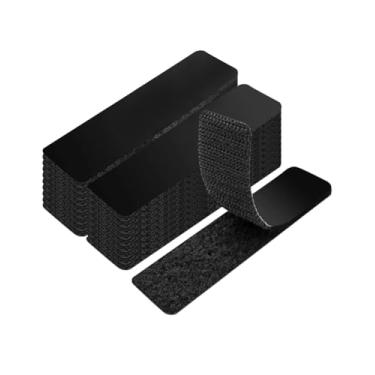 Imagem de 48 peças de fita de resistente, tiras adesivas dupla face de 2,5 x 10 cm, prendedores de tecido de nylon forte para uso doméstico, escritório e ao ar livre, sem costura, preto