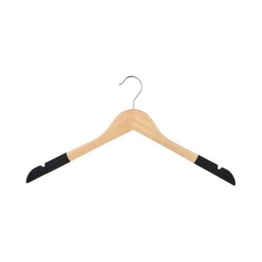 Imagem de Kit 20 Cabides De Madeira Sem Barra Com Proteção De Veludo