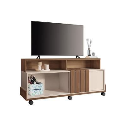 Imagem de Painel para TV 50" Bancada com Rodízio Karen Castanho/Off White H01 - D'Rossi