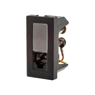 Imagem de Tomada Telefone Rj11 4 Fios 1m Preta 615010pt