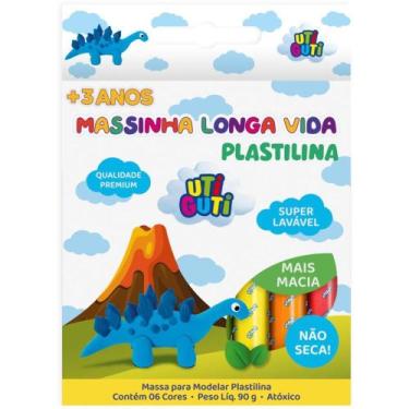 Imagem de Massa para Modelar Utiguti 90G 6 Cores Longa Vida Pacote com 12 - Fila