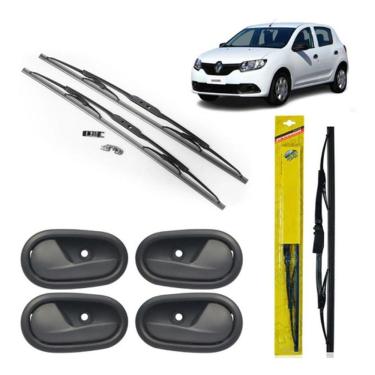 Imagem de Kit 4 Maçanetas Internas E Palheta Diant E Tras Sandero 13 - Un / 6 [f103]