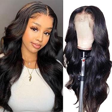 Imagem de Peruca frontal de tela HD transparente de cabelo humano ondulado, peruca frontal com tela pré-arrancada para mulheres negras, brasileiro, 60 cm, 33 x 10 cm, cabelo humano, cor natural