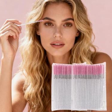 Imagem de Mini varinhas de rímel descartáveis skinny, 100 peças, micro pincel de cílios, aplicadores de pincéis de maquiagem pequenos para sobrancelhas