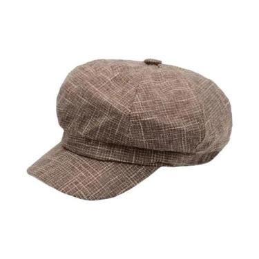 Imagem de Chapéu Cokê Unissex - Chapéu Octagonal Vintage para Outono/Inverno, Ma