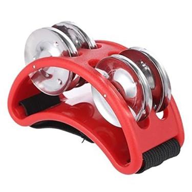 Imagem de Generic Percussão de Pandeiro de pé, Som Nítido, Agitadores de Percussão de pé Portátil Ajustável, Multifuncional para Tambor de Guitarra (Vermelho)