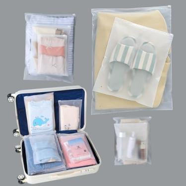 Imagem de (20 peças, 4 tamanhos) Sacos organizadores de bagagem de viagem, sacos de plástico para embalagem de roupas com zíper deslizante de 4 mil, bolsas de armazenamento e organização para viagem/casa, bolsa