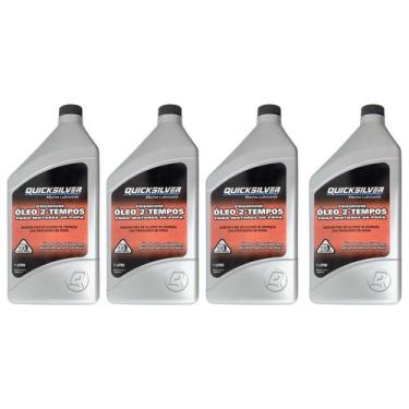 Imagem de Óleo Motores de Popa 2T Quicksilver TCW3 1 Litro Kit Com 4 Litros - Me