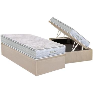 Imagem de Conjunto Box Baú Solteiro Colchão Molas Ortho Ensacadas Star Dream New + Base Crc Suede Clean (88x188)
