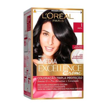 Imagem de Tintura Creme Imédia Excellence L'oréal Preto 1 Kit