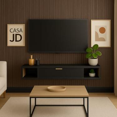 Imagem de Rack Para Tv Suspenso Home Bancada Flutuante Sala Quarto (Preto/Nature)