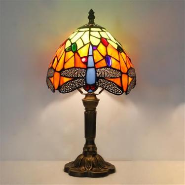 Imagem de Luminária de mesa vintage americana com LED, personalizada e criativa, para sala de estar, escritório, quarto infantil, casa de campo ou hotel, com vidro colorido (Estilo 29)