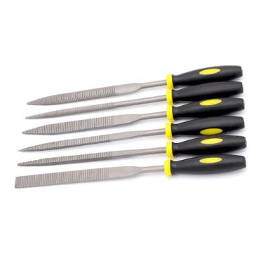 Imagem de Conjunto de lixa de agulha de metal de 6 peças - Arquivos de liga de aço endurecido de 140 mm com 6 formas para trabalho de precisão