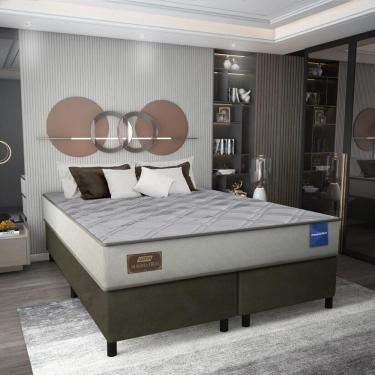 Imagem de Cama Box Conjugado King Com Colchão 193x61x203 Magma Firm Gazin Cr35363 Bege Marrom