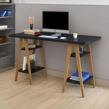 Imagem de Mesa Escrivaninha Cavalete Mdf Pinus Organização Compacta