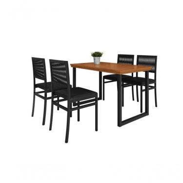 Imagem de Conjunto Metálico 4 Cadeiras Jardim 1,20 Berlim Paonanda