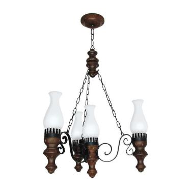 Imagem de Lustre Rústico Envelhecido 4 Lâmpadas 804E