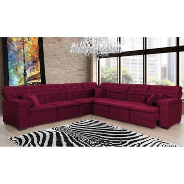 Imagem de Sofá Magno 3.97x3.32m De Canto, Retrátil E Reclinável - Vinho