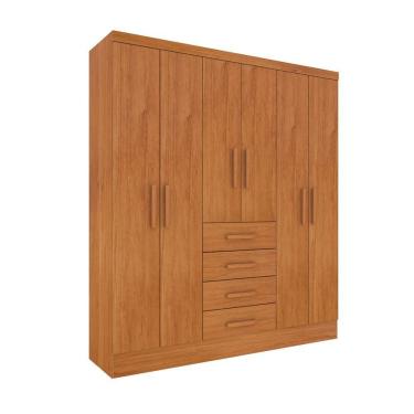 Imagem de Guarda Roupa Casal 6 Portas 4 Gavetas Arizona S/ Espeho S/ Pés - Tcil Cinamomo