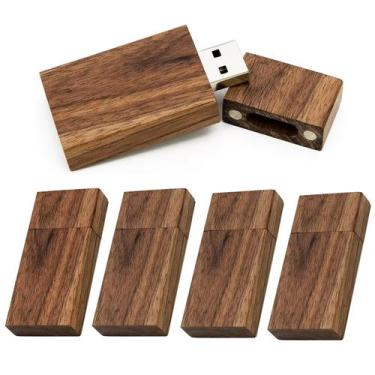 Imagem de Unidade flash USB TATMOHIK Wood 32GB USB 3.0, pacote com 5
