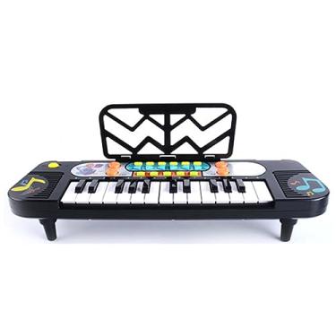 Imagem de SPYMINNPOO Piano Elétrico Portátil para Crianças Iniciante Teclado Eletrônico Teclas Padrão Instrumento de Aprendizagem Musical (com folhas 25 teclas 11 modos)