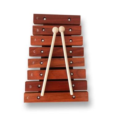 Imagem de summvox 8 notas de xilofone de madeira com 2 marretas de madeira, glockenspiel de madeira, presente de aniversário, ferramentas de música, perfeito para iniciantes (embalagem simples, prioridade
