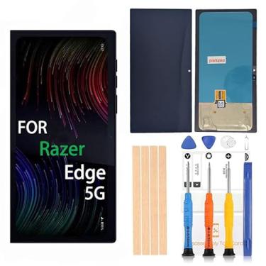 Imagem de Pishzeo Digitalizador LCD OEM de 6,5 polegadas para Samsung Galaxy A14 5G Substituição de tela Full HD Digitalizador Assembl com película protetora (SM-A14 5G Preto com moldura (SM-Razer Edge 5G/tela