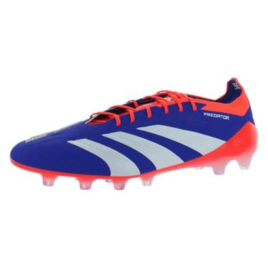 Imagem de adidas Chuteiras de futebol masculinas Predator Elite, Azul lúcido/calçado branco/vermelho solar, 42