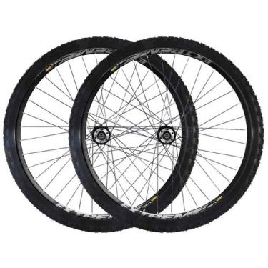 Imagem de Roda 29 vzan extreme 36f preto com cubo k7 pneus e câmaras