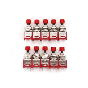 Imagem de 10 peças SH TS-21 Momentânea Auto-Retorno 2 Pinos Off-MOM Normalmente Aberto Interruptor de Botão Sub-Miniatura