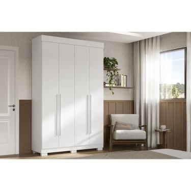 Imagem de Guarda Roupa Solteiro 4 Portas E 2 Gavetas ágata Branco - Acp