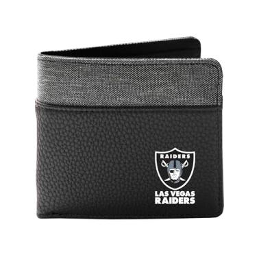 Imagem de Littlearth NFL Las Vegas Raiders Carteira masculina de seixo macio, cor da equipe, 11 cm de comprimento x 9 cm de largura