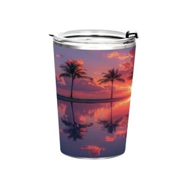 Imagem de Blueangle Copo de 350 ml com tampa e canudo, copo térmico de aço inoxidável isolado a vácuo para bebidas quentes e frias (750)