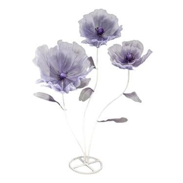 Imagem de IEUDNS Cenário de flores gigantes, decoração de casamento, floral, artesanato, suporte para fotos faça você mesmo, arranjo de casamento, ornamento para, Gradiente Roxo