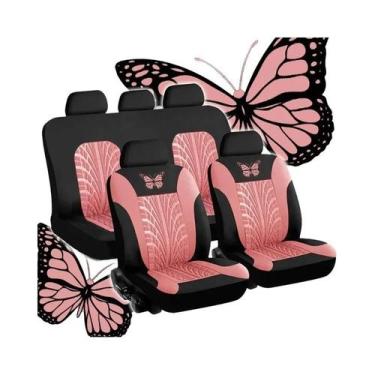 Imagem de Capa De Assento De Carro Universal Com Padrão De Borboleta Bordada Con