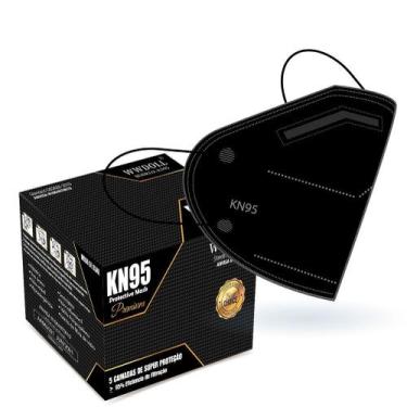 Imagem de 01 Unidade de Máscara Preta Kn95 Premium WWDoll Cirúrgica para Proteçã