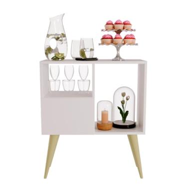 Imagem de Aparador Buffet Retrô Multiuso em MDF – Para Sala de Estar, Sala de Jantar ou Cantinho do Café(Branco)