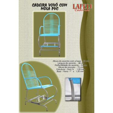 Imagem de Kit com 2 unidades cadeira da vovo 2 molas pvc espaguete ária terraço 