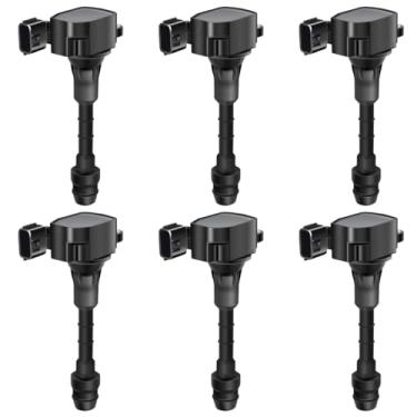 Imagem de Bobinas de ignição compatíveis com Nissan Infiniti 03-09 FX35 G35 G35X M35 M35X 350Z V6 3.5L UF401 C1439 22433AL615 5C1430 (conjunto com 6)