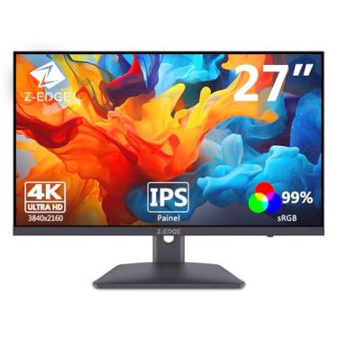 Imagem de Monitor 4K Z-Edge U27P4K de 27 polegadas IPS Ultra HD 3840x2160, taxa de atualização de 60 Hz, monitor para PC e jogos, 99% sRGB, 2 HDMI e 2 DP
