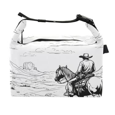 Imagem de STAYTOP Lancheira vintage caubói ocidental com fivela de alça, lancheira isolada para meninos e meninas, lancheira térmica para trabalho escolar