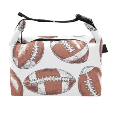 Imagem de STAYTOP Lancheira retrô de rúgbi com fivela de alça, lancheira isolada para meninos e meninas, lancheira térmica para trabalho escolar