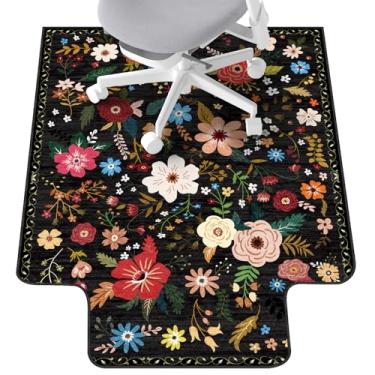 Imagem de Tapete de cadeira de escritório para piso de madeira e piso de azulejo, 91 x 122 cm, tapete de cadeira de mesa resistente para pisos duros, tapete sob a mesa para cadeira de computador com rodas