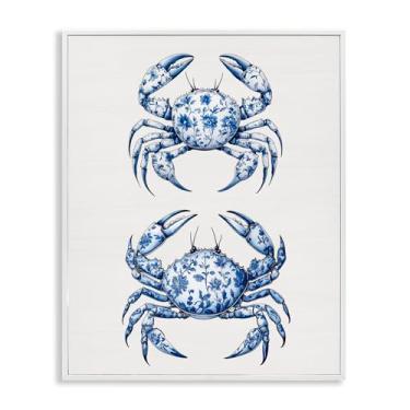 Imagem de Stupell Industries Vintage Toile Crabs Black Framed Giclee Art, design by Lettered and Lined, 76 x 61 cm